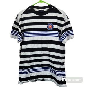 Scotch & Soda Short Sleeve Oversized AB Factory Striped Crewneck Tee Small